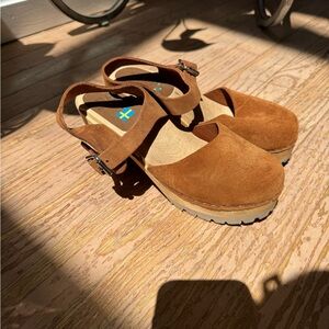 MIA Brown Suede Clogs